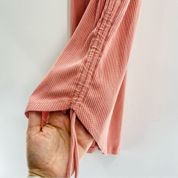 Sweaty Betty Women’s 4/6 Weekend Cinch Side Midi Dress Rose Pink Stretchy Rib - Picture 4 of 9